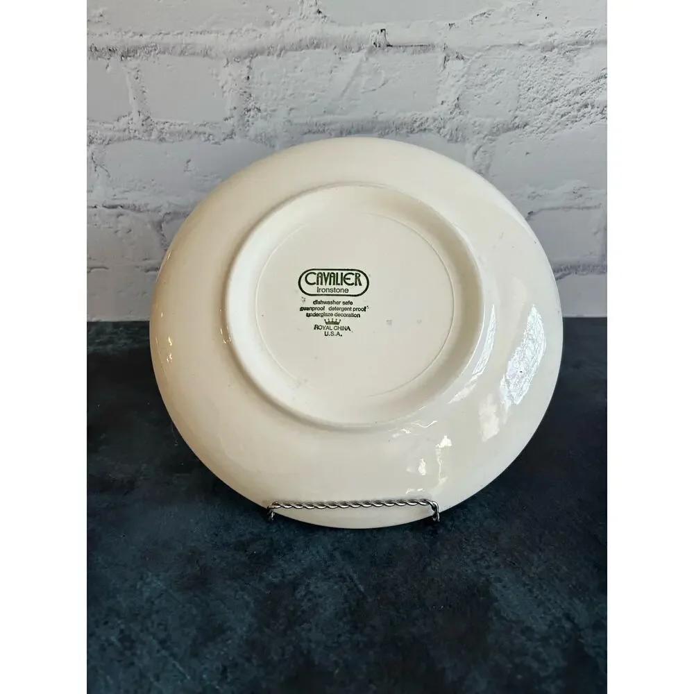 Cavalier Ironstone Boho Brown Floral Dinner Plates, Set of 2